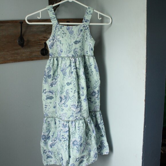 Sigrid Olsen Size 4 Green Seahorse Linen Dress - Picture 1 of 3